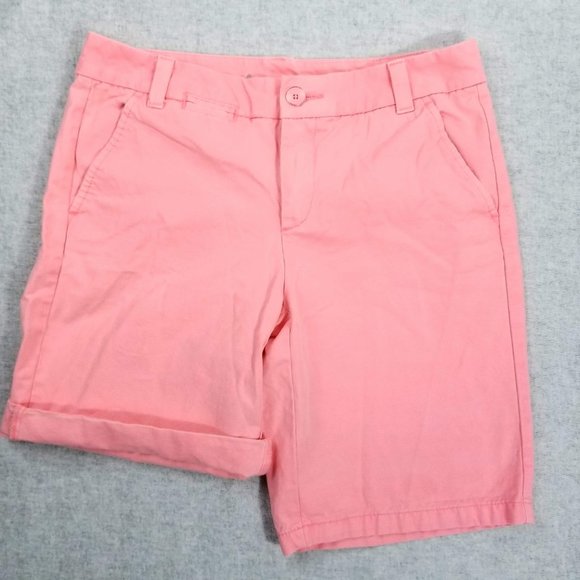 Khakis by Gap Boyfriend Roll-Up Shorts Size 00 Blazing Neon Pink - Picture 3 of 13